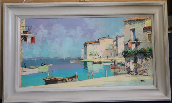 § Cecil Rochfort DOyly John (1906-1993) Fishermen at Cassis, South of France, 16 x 30in.